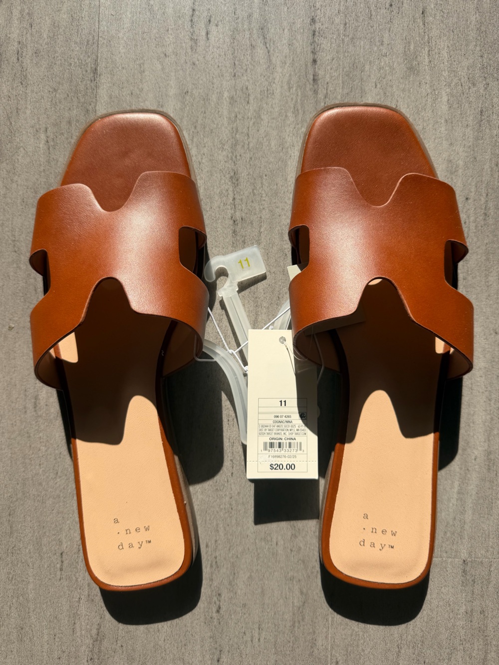 a new day Tan Slide Sandals